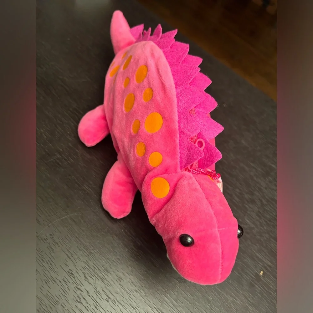 Dinosaur Hot Pink Pencil Case Plush  Large Capacity Snack Bag Travel